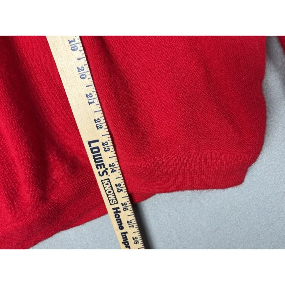 Vintage JC Penney Fox Sweater Men's S Small Red V-Neck Union Made USA 3469